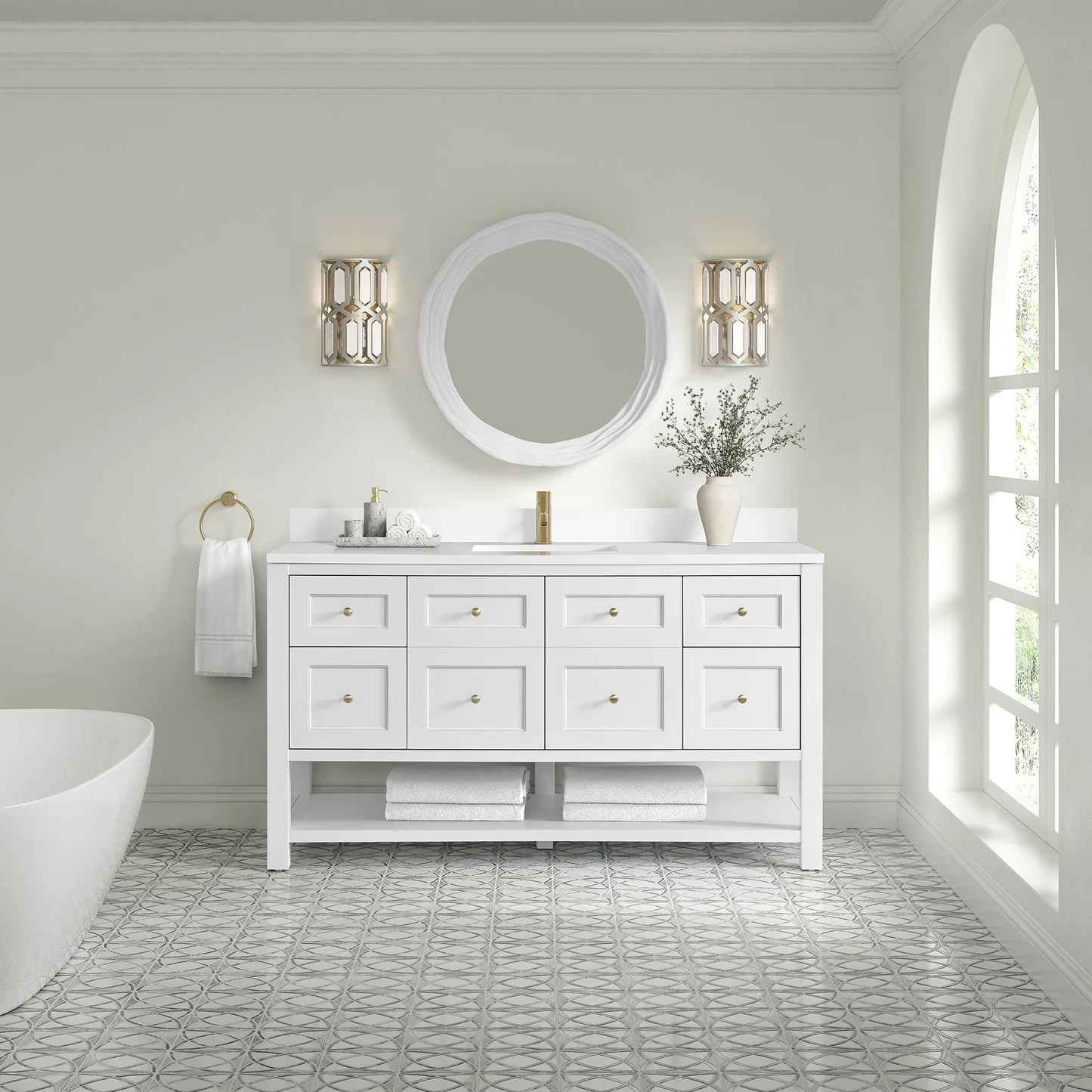 white bathroom vanities